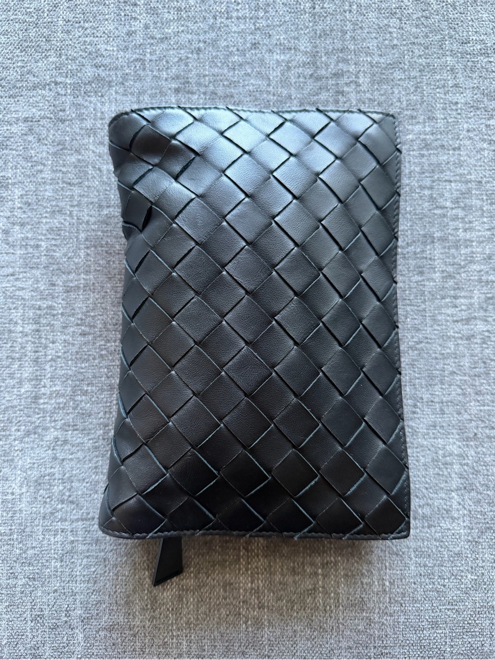Bottega Veneta Intrecciato Woven Black Leather Zip Backpack